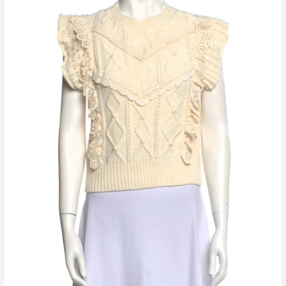 Mango ivory white cream sleeveless sweater top